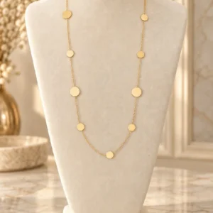 Grand Collier or en acier inoxydable